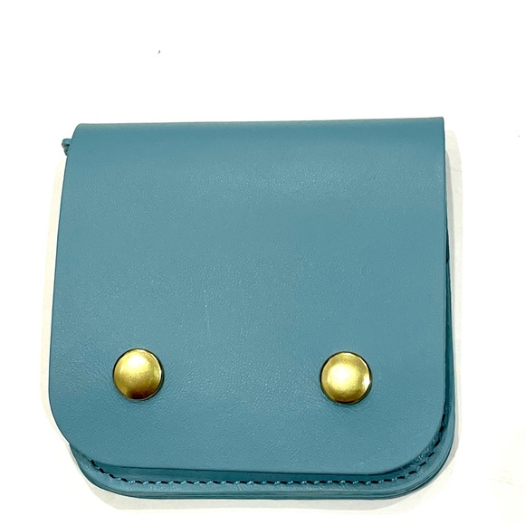 MINOR HISTORY Little Ledger Wallet Leather Blue NEW - Picture 2 of 8